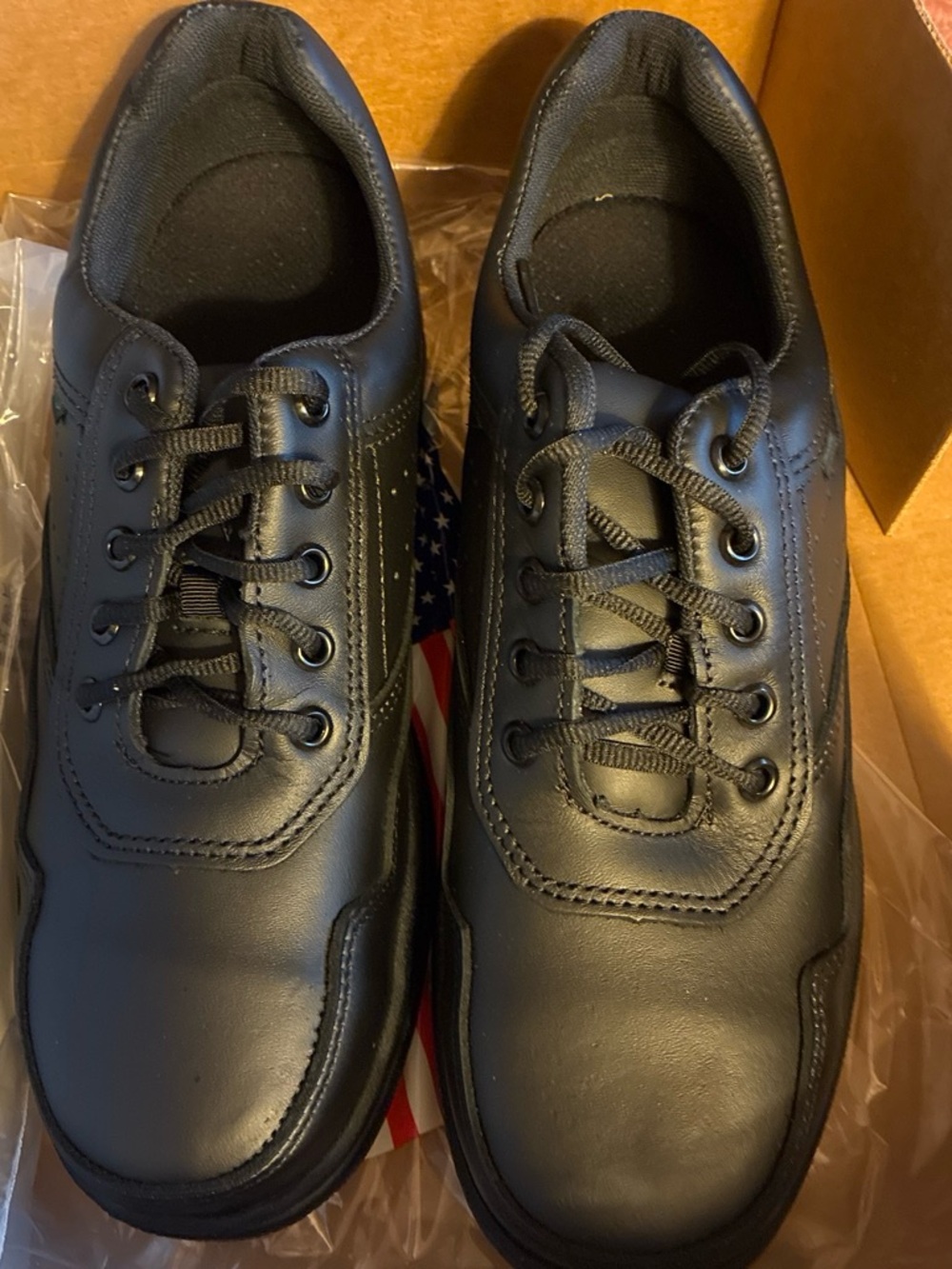 Men’s black work oxfords shoe- USPS certified men 8 women 10 NIB